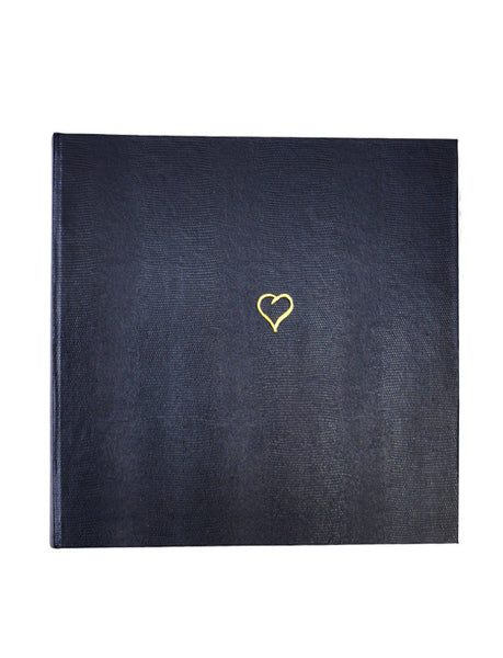 Large Heart Wedding Album Navy